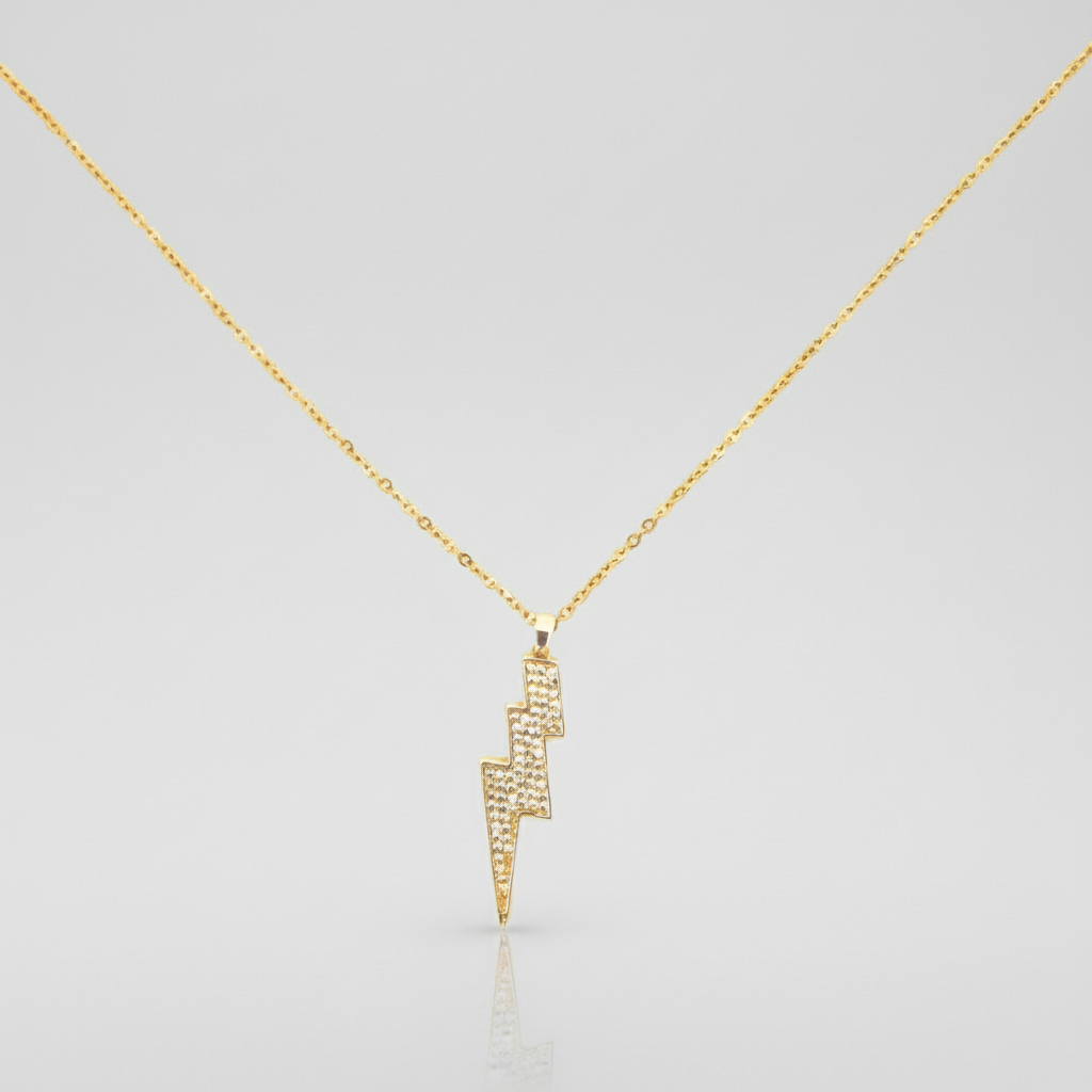 Cubic Zirconia Bolt Necklace
