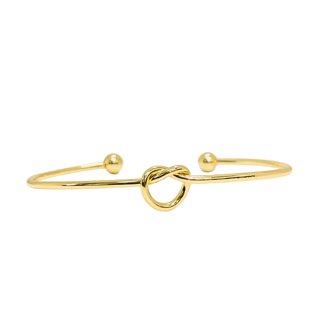 Knot Stainless Steel Bangle | Gold