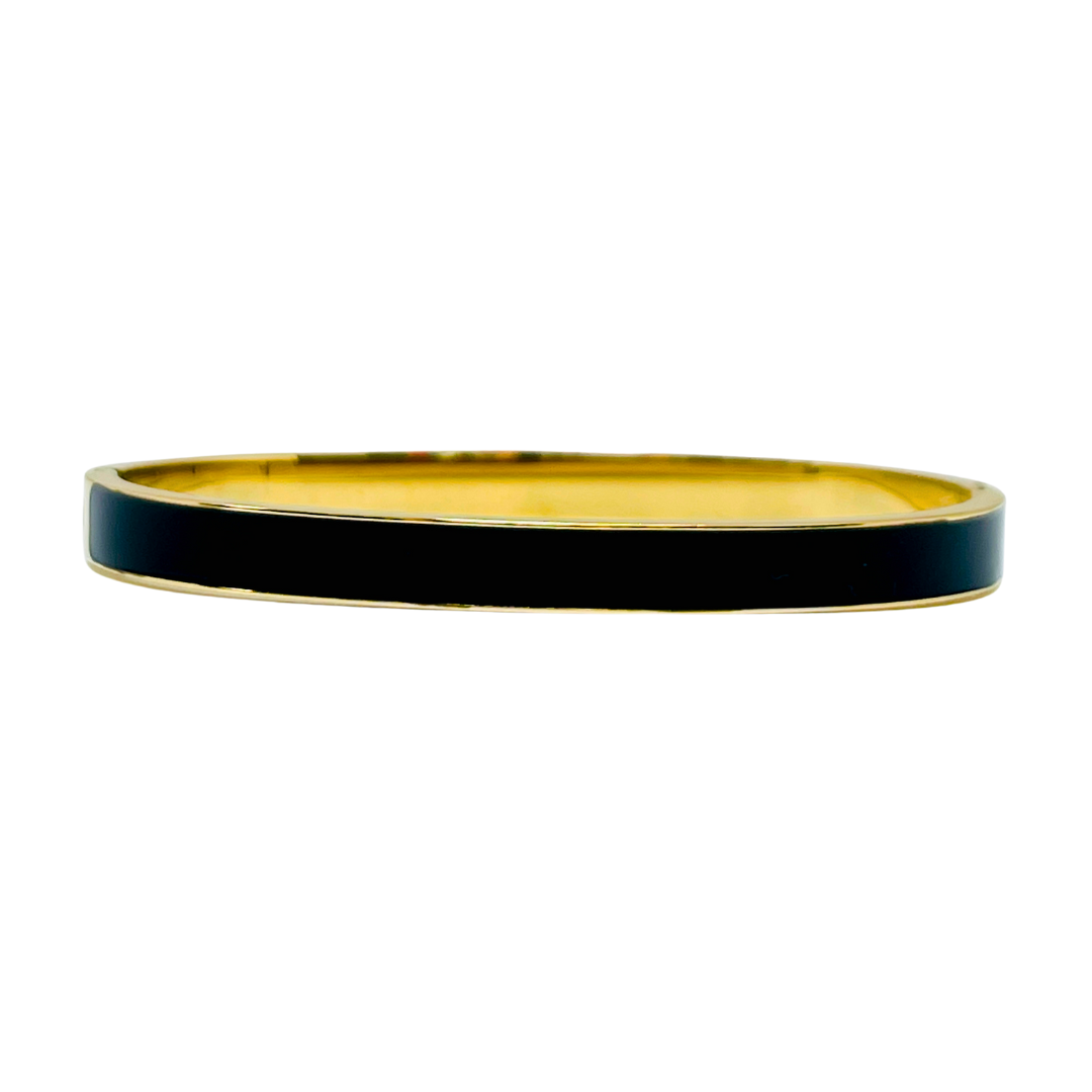 Cooper Enamel Oval Hinged Stainless Steel Bangle | 6mm Width