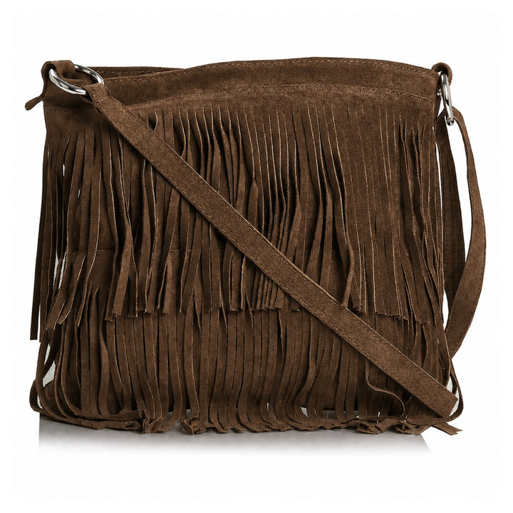 Didi Boho Tassel Festival Crossbody Suede Bag