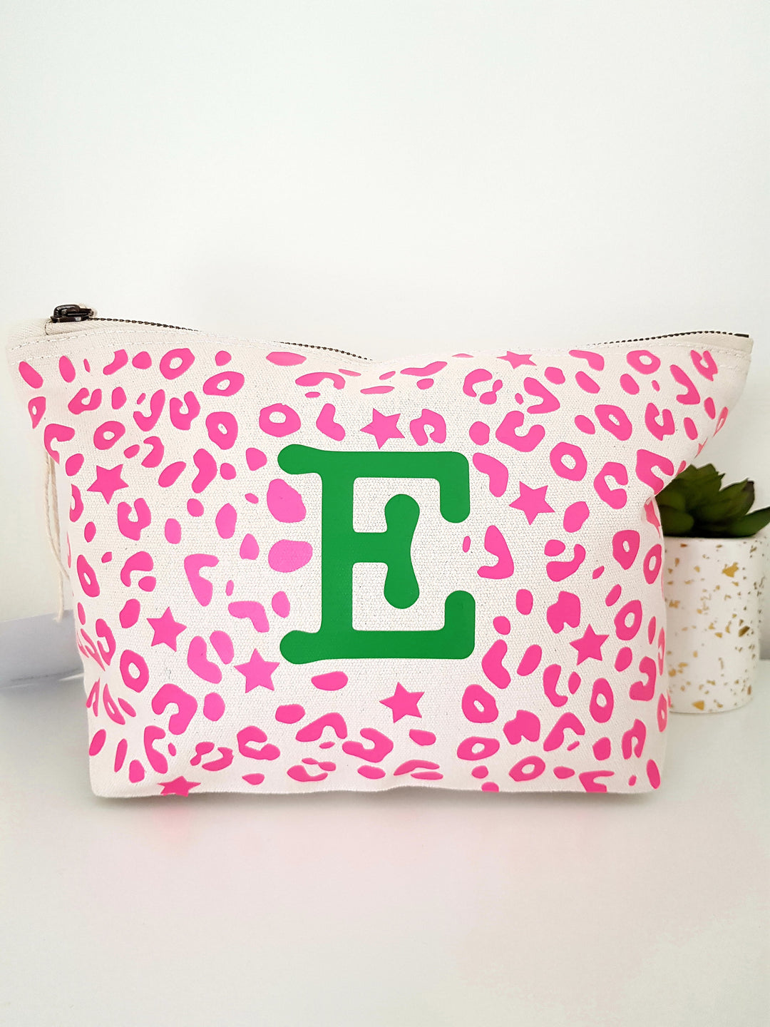Personalised Wash Bag | Stardust Leo Neon Pink