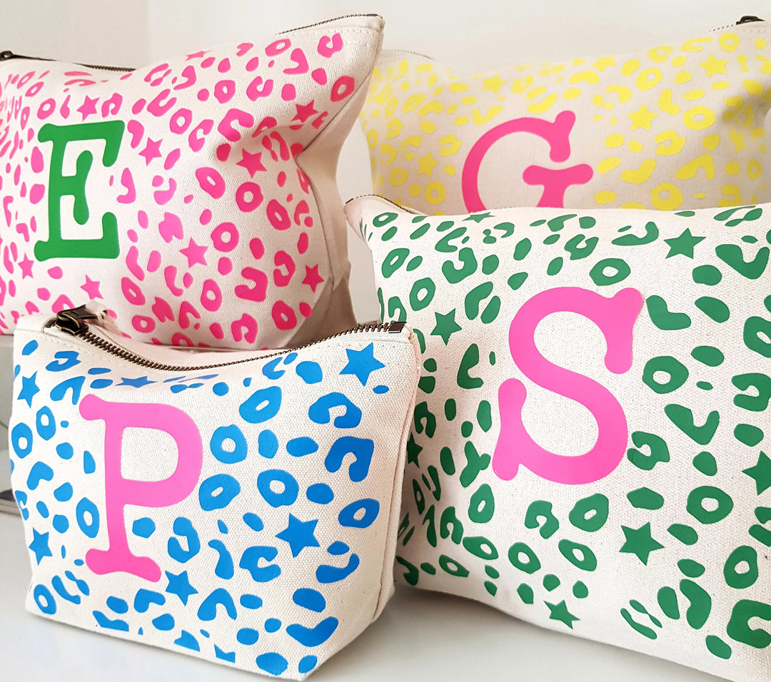 Personalised Wash Bag | Stardust Leo Neon Pink