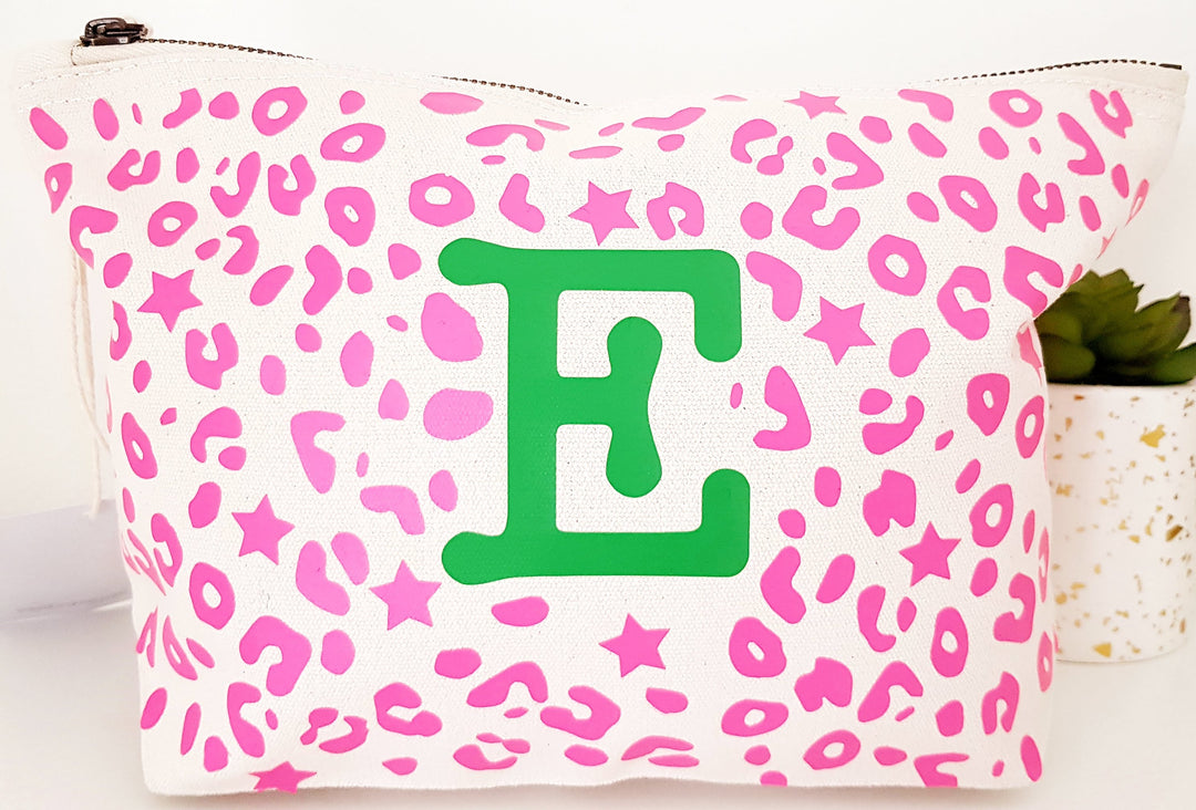 Personalised Wash Bag | Stardust Leo Neon Pink