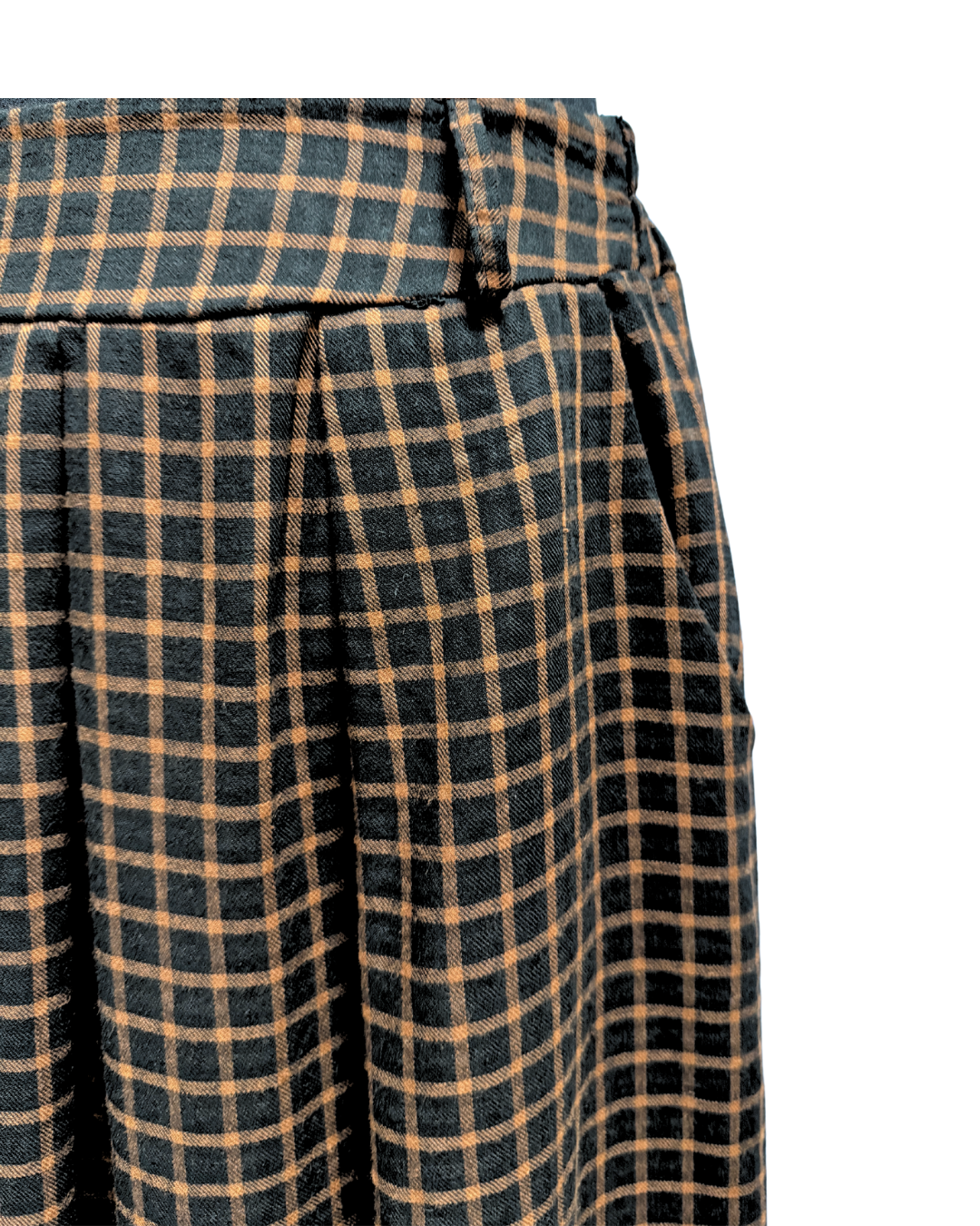 Gisela Checked Maxi Skirt (Black, Burgundy)