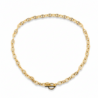 Gold chain bracelet on a white background