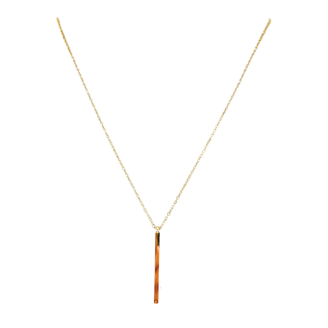 Bar Pendant Necklace | Gold