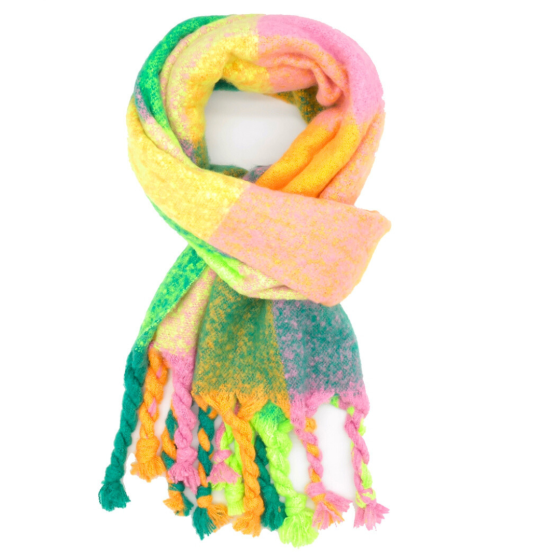 Neon Blanket Tassel Scarf