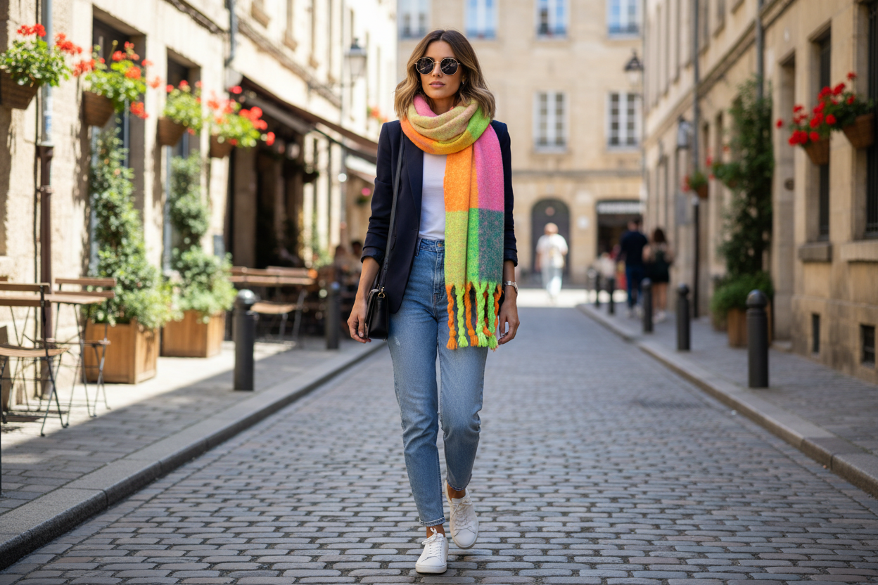 Neon Blanket Tassel Scarf
