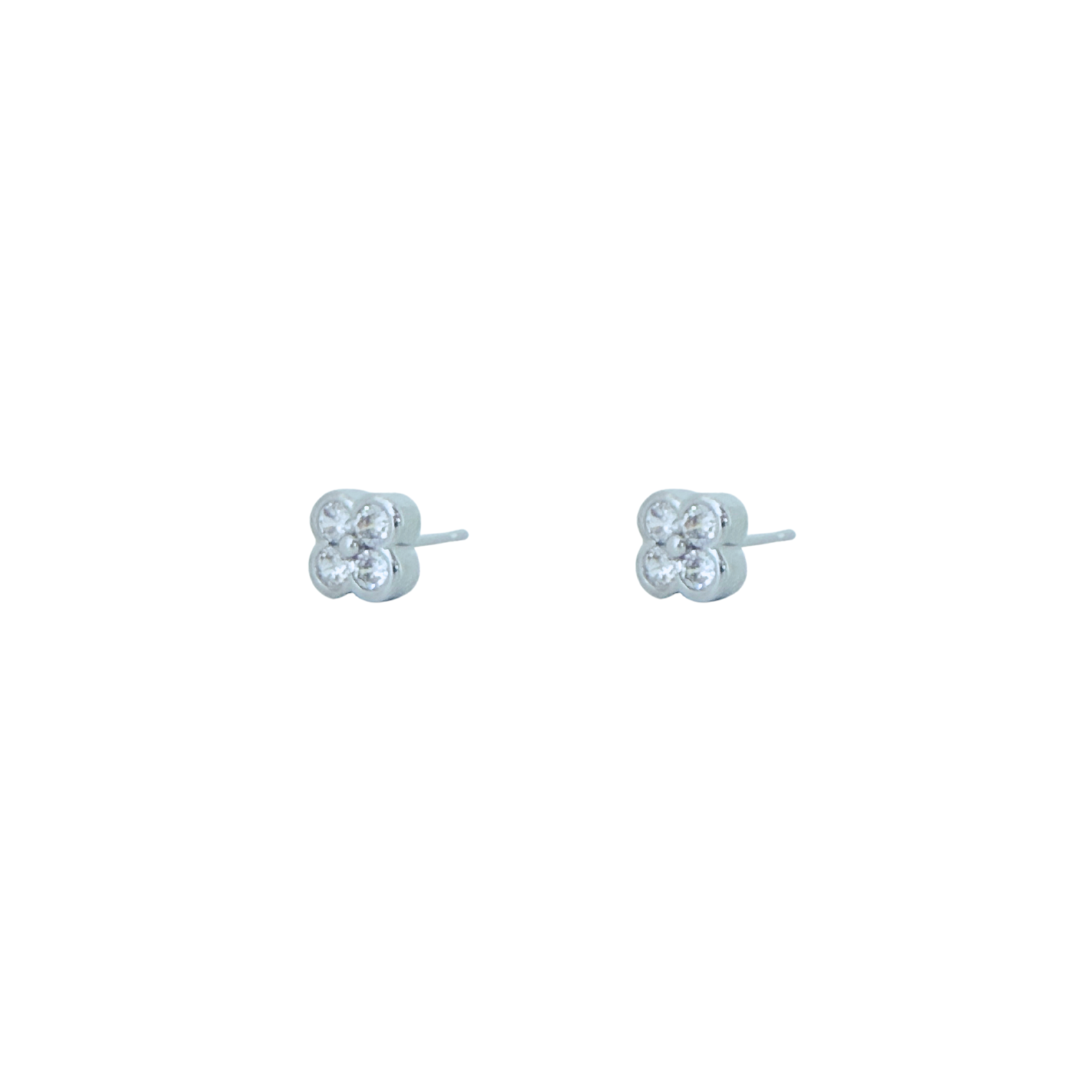 Clover Stud Crystal Earrings