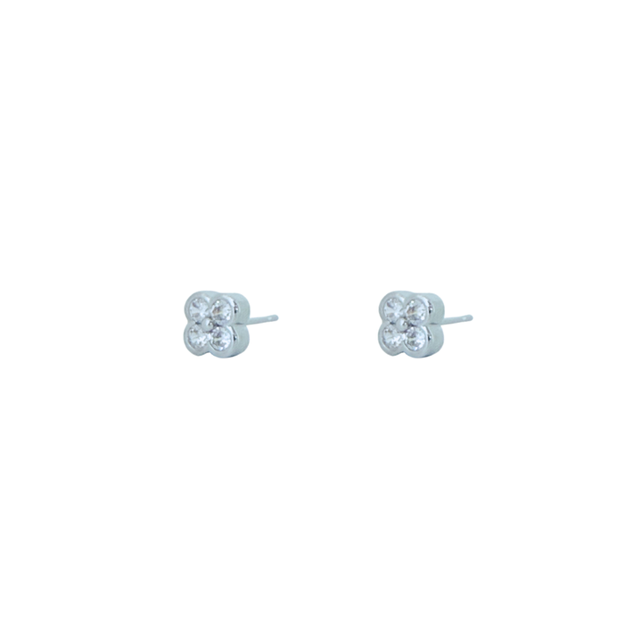Clover Stud Crystal Earrings