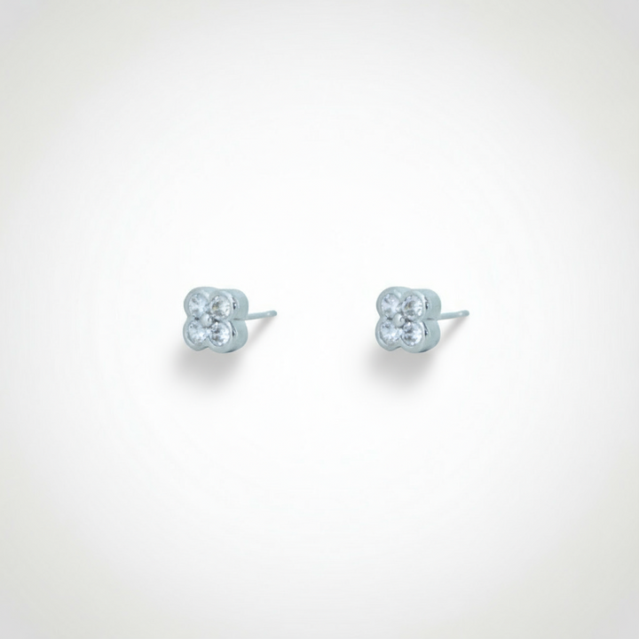 Clover Stud Crystal Earrings