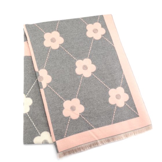 Flora Scarf | Pink x Grey