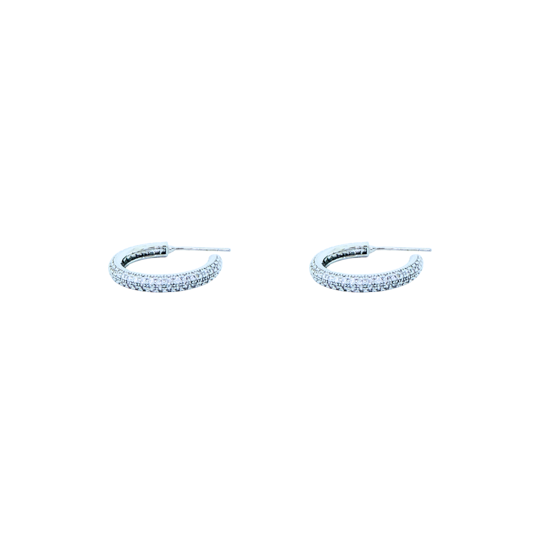 Cubic Zirconia Crystal Hoop Earrings