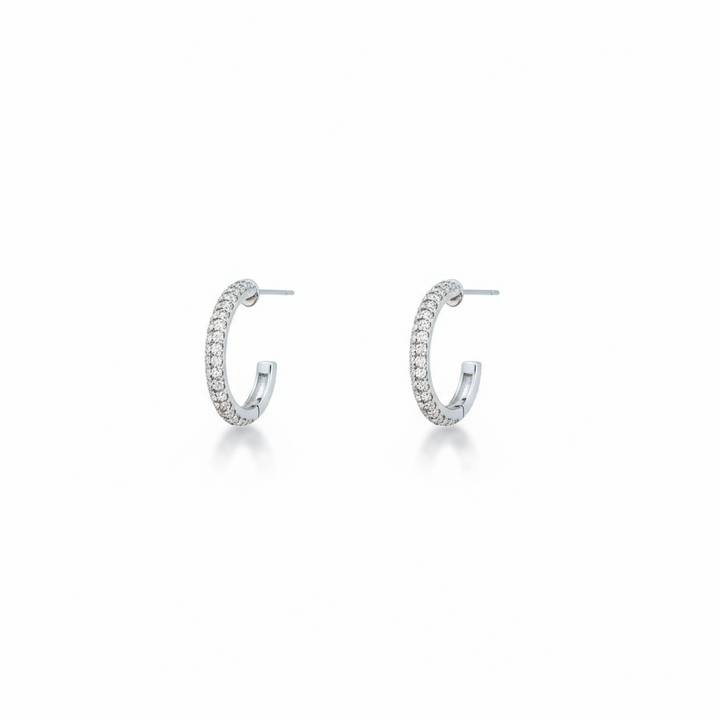 Cubic Zirconia Crystal Hoop Earrings