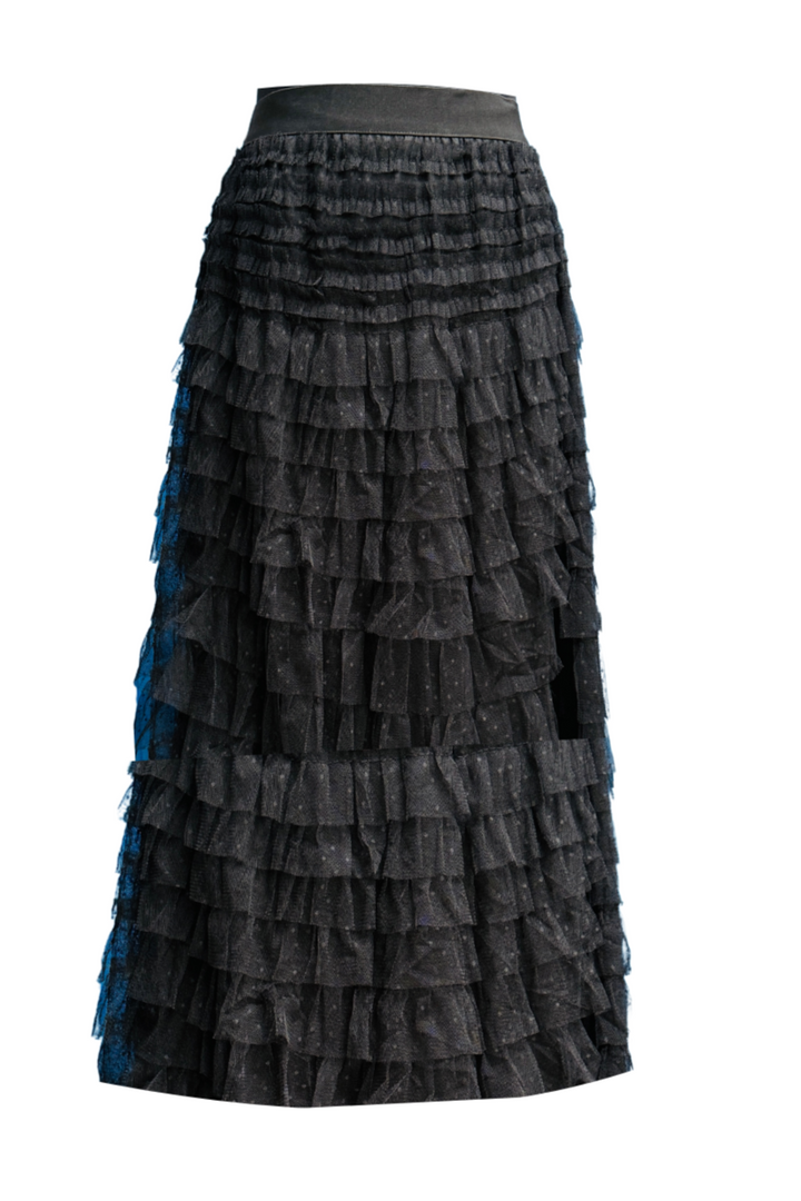 Eleanor Polka Dot Ruffle Tulle Maxi Skirt
