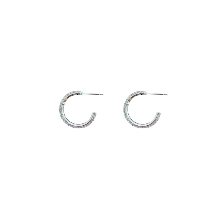 Cubic Zirconia Crystal Hoop Earrings