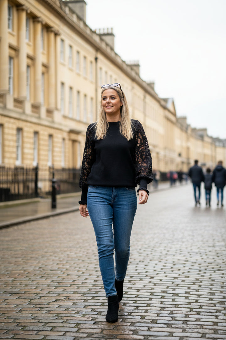 Molly Crochet Sleeve Jumper - colours to choose