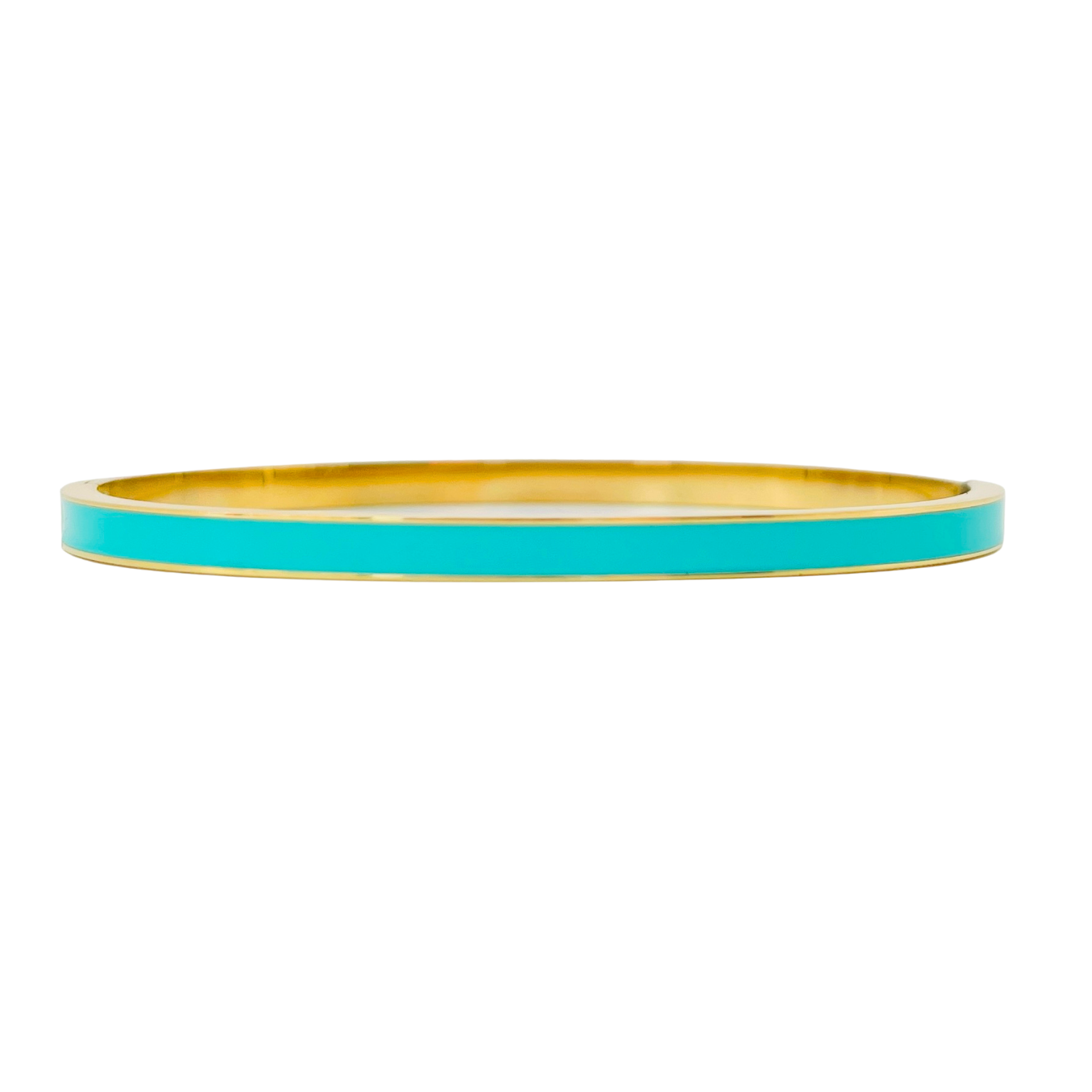 Cooper Enamel Oval Hinged Stainless Steel Bangle | 4mm Width