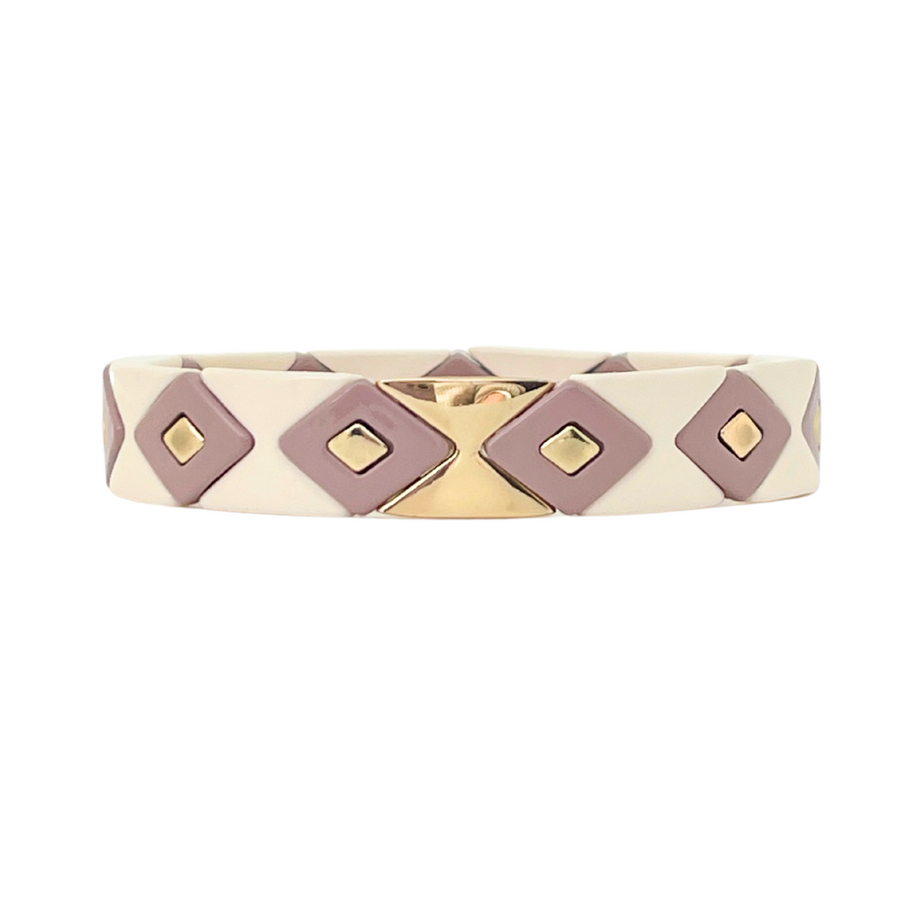Boho Enamel Tile Bracelet | Aztec Neutrals