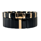 Boho Enamel Tile Bracelet | black and gold