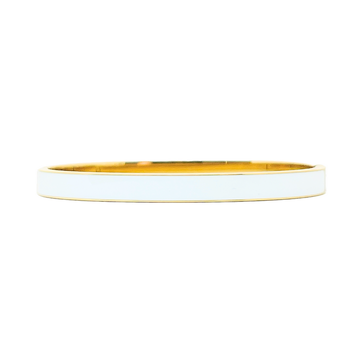 Cooper Enamel Oval Hinged Stainless Steel Bangle | 6mm Width