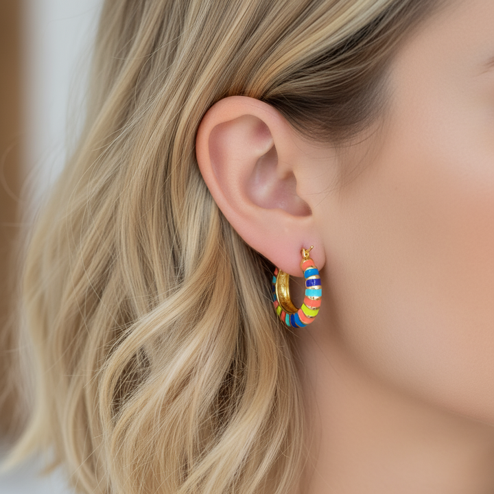 Boho Stripe Hoops | Brights