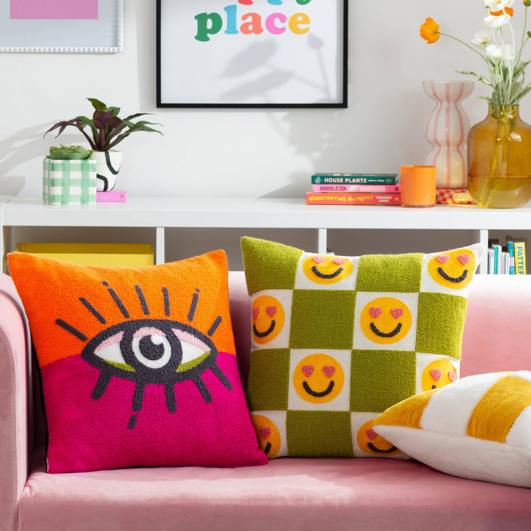 All Eyes On You Boucle Cushion Orange/Pink