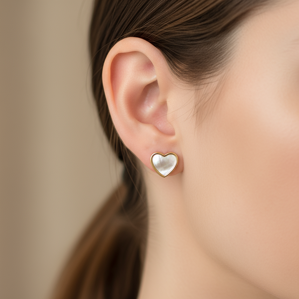 Pearl Heart Earrings