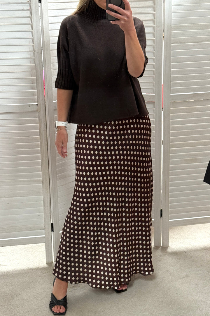 *** PRE ORDER *** Sarah Polka Dot Skirt (Black or Chocolate)