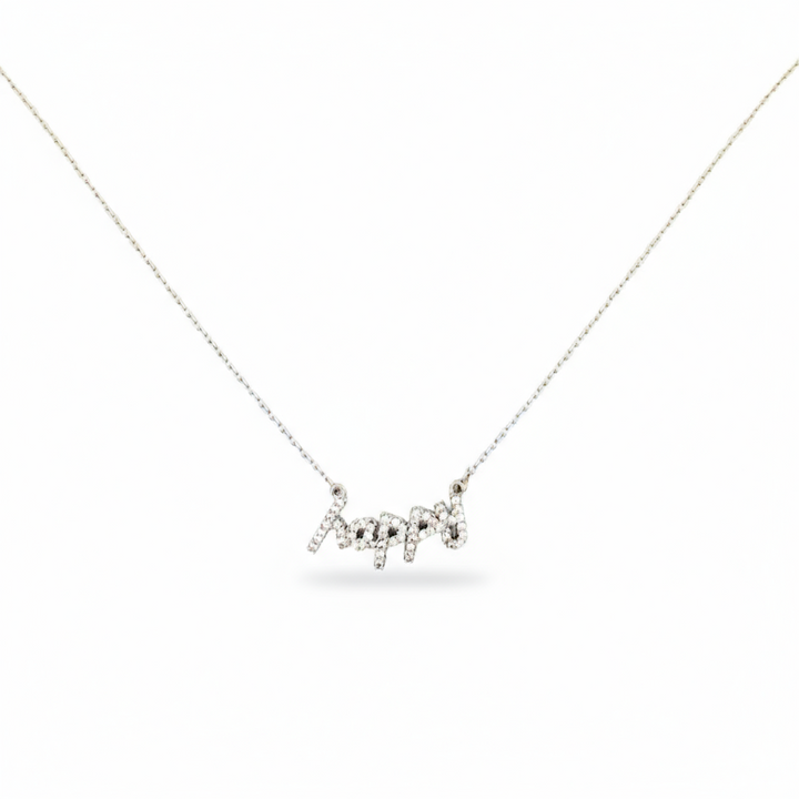 Cubic Zirconia HAPPY Necklace