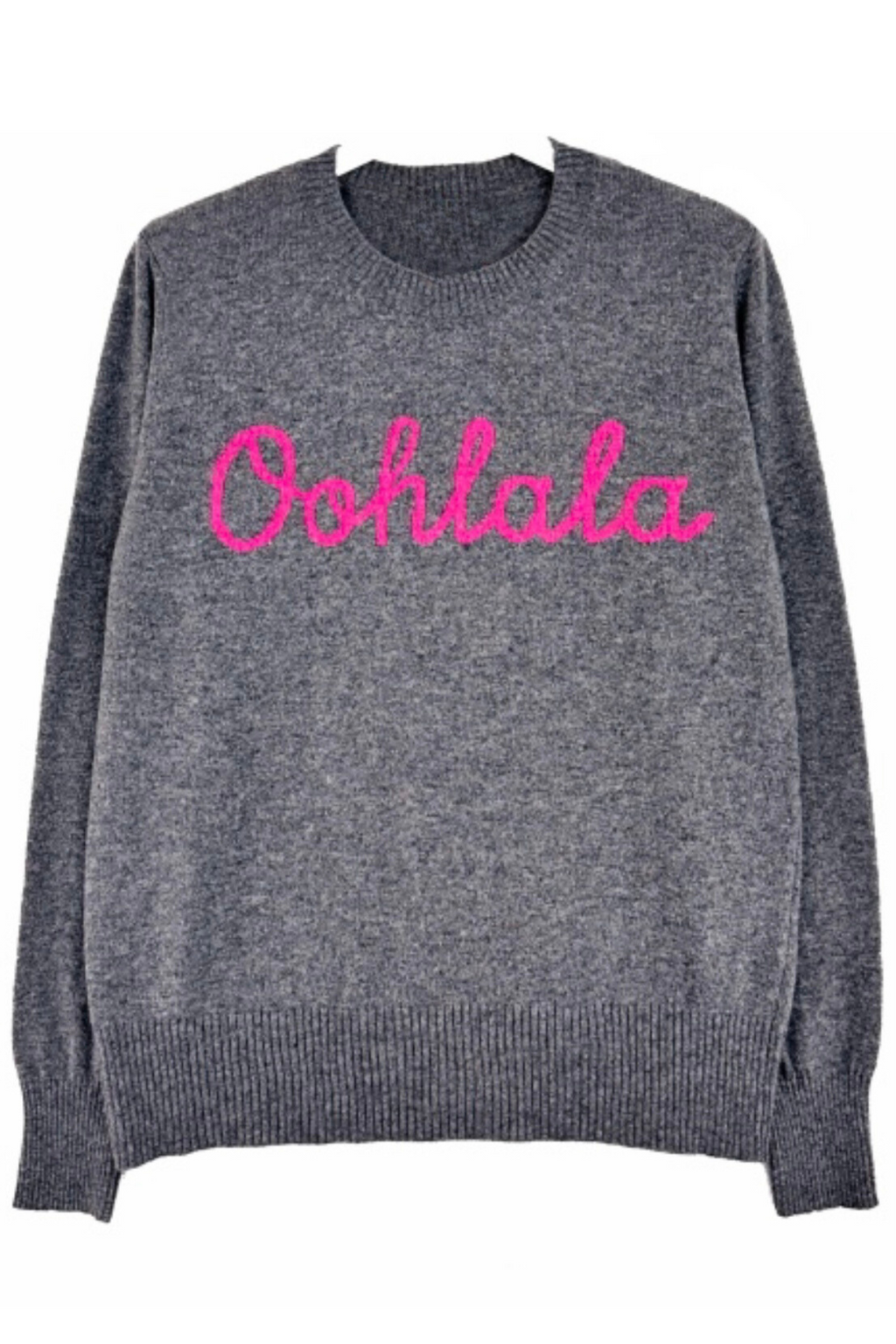 Ooh La La Cashmere Blend Jumper | Grey x Pink