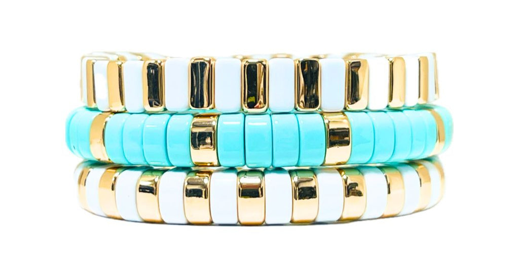Boho Enamel Tile Bracelet | Turquoise