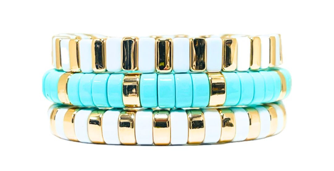 Boho Enamel Tile Bracelet | Turquoise