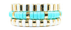 Boho Enamel Tile Bracelet | Curved White x Gold