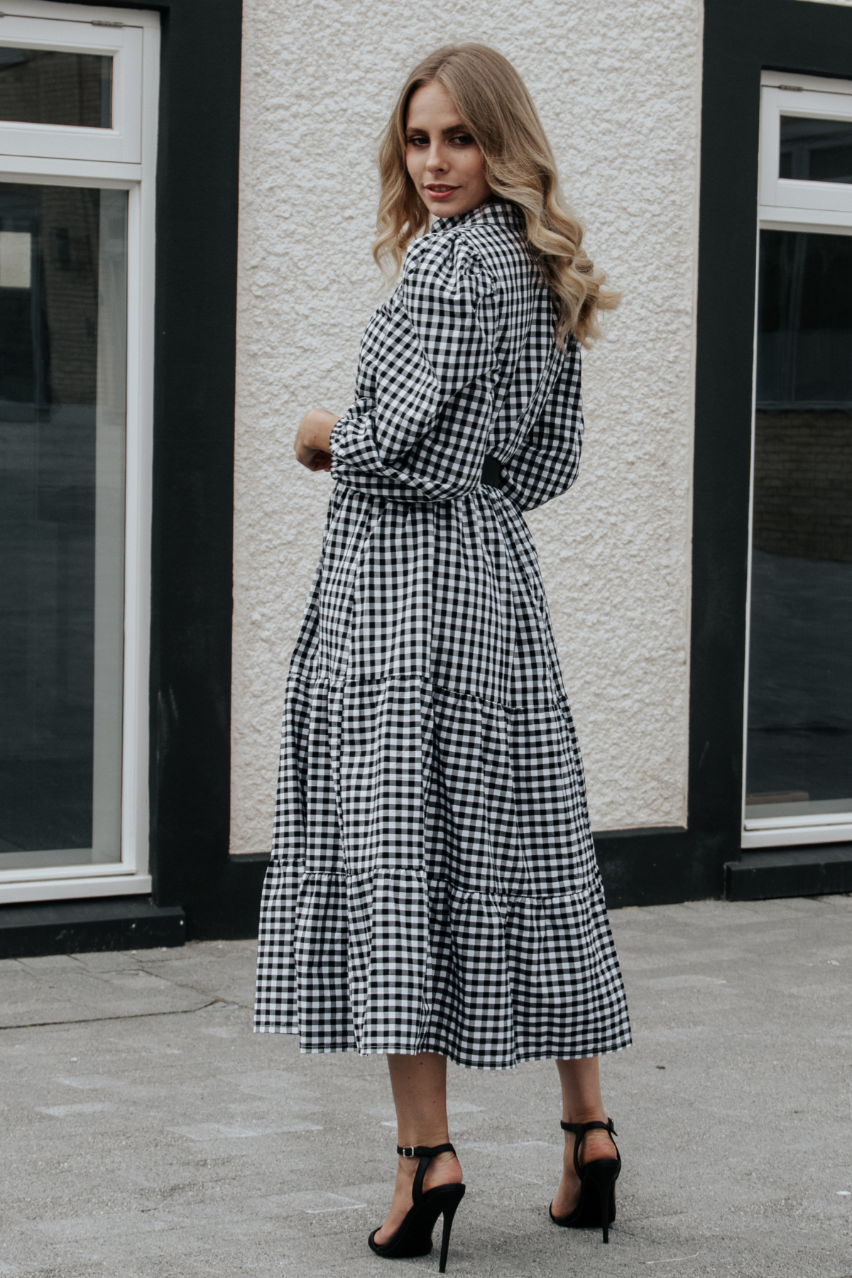 Poppy Midi Dress | Black x White - OUTLET