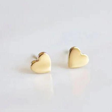 Mini Heart Stud Earrings | Gold