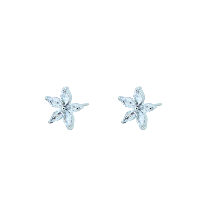 Cubic Zirconia Flower Earrings
