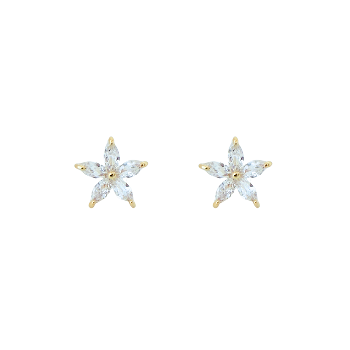 Cubic Zirconia Flower Earrings