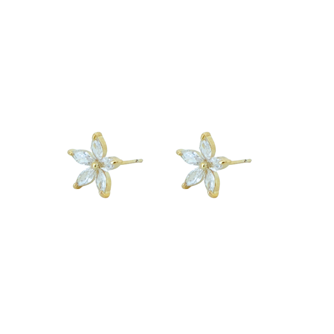 Cubic Zirconia Flower Earrings