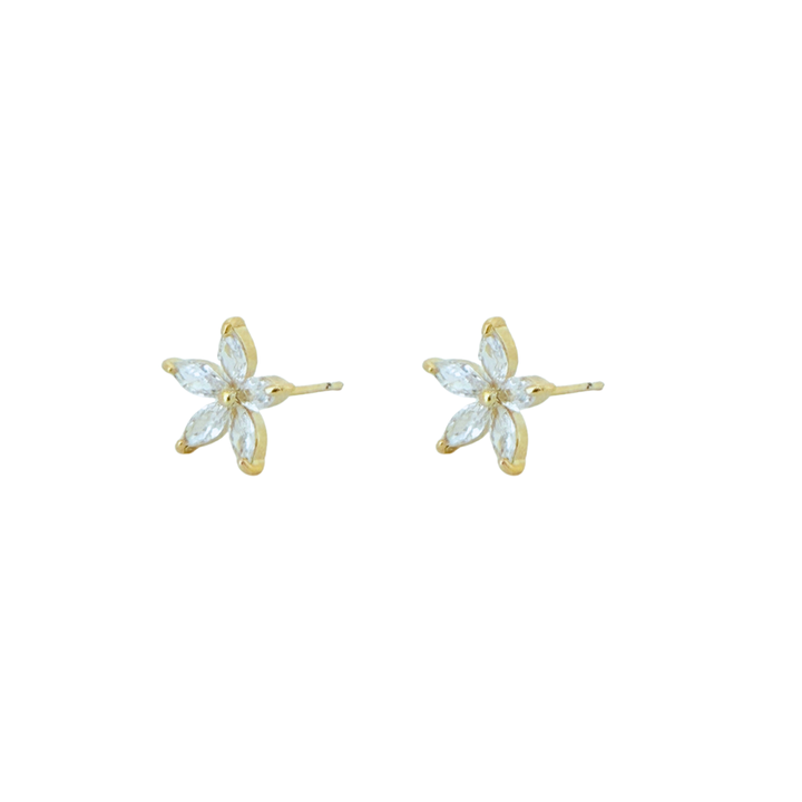 Cubic Zirconia Flower Earrings