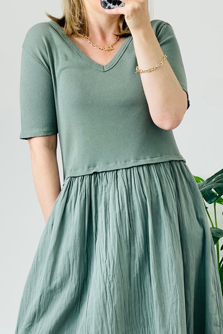 Lisa Cotton Half & Half Dress