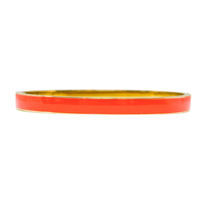 Cooper Enamel Oval Hinged Stainless Steel Bangle | 6mm Width