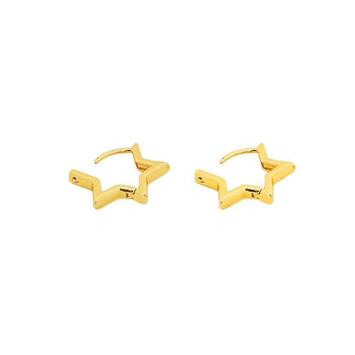 Star Hoop Earrings | Gold