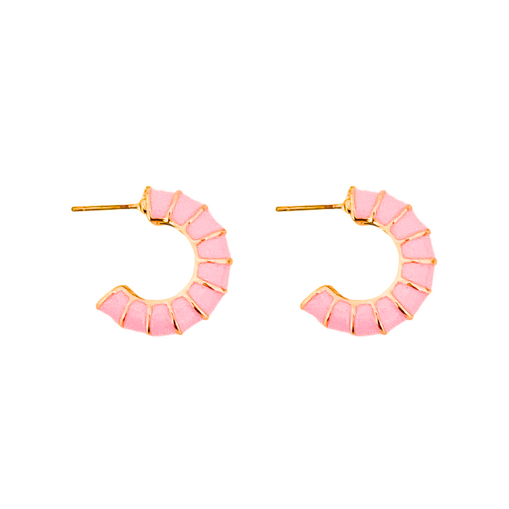 Boho Enamel Bamboo Hoops