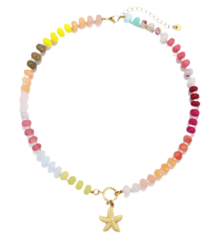 Boho Starfish Stone Necklace