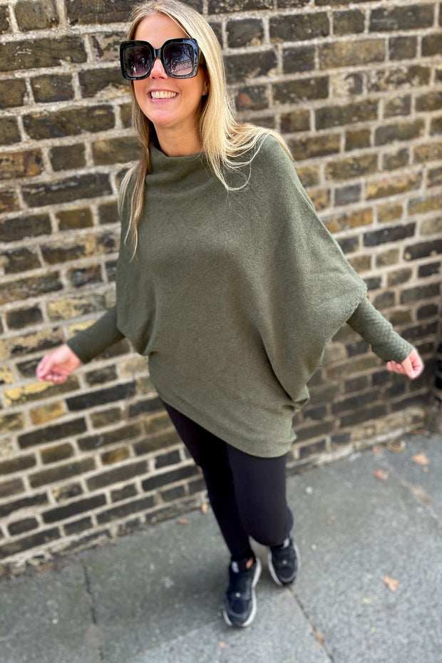 Maisie Asymmetric Jumper | Khaki
