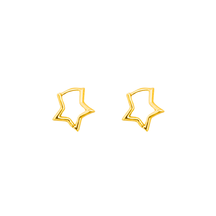 Star Hoop Earrings | Gold