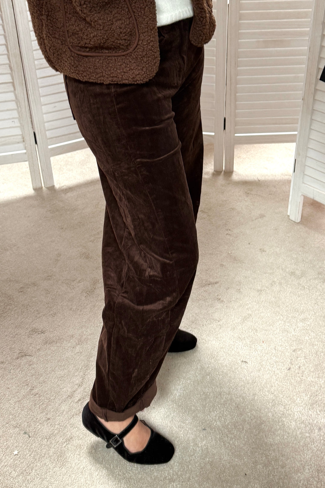 Cord Barrel Leg Jeans