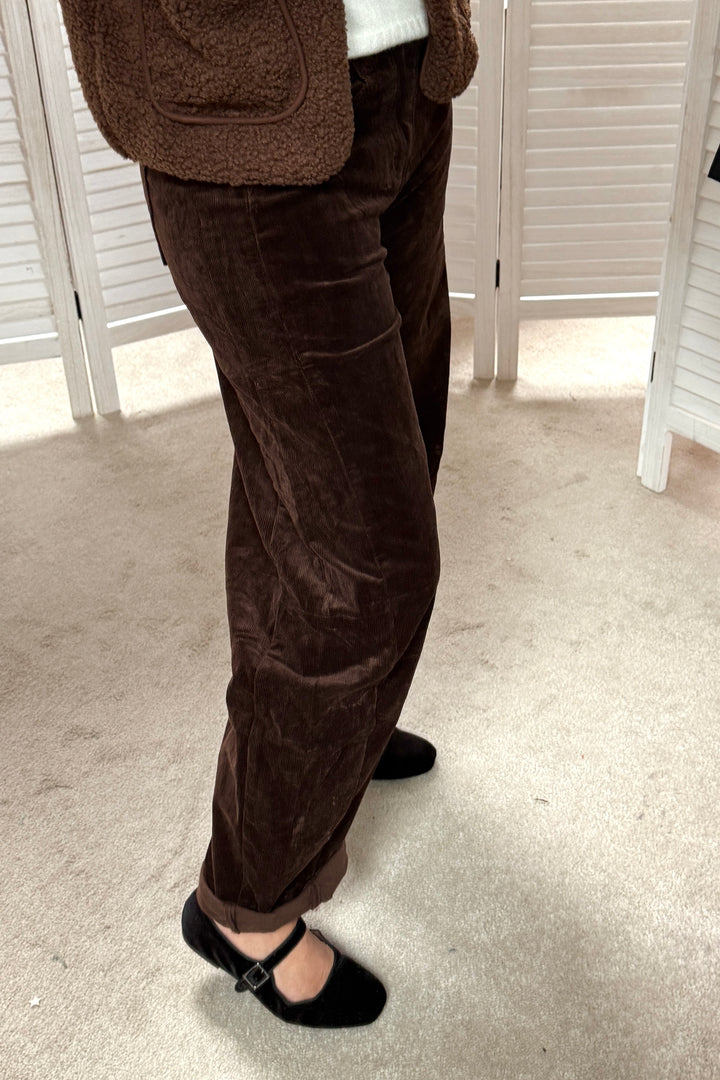 Cord Barrel Leg Jeans
