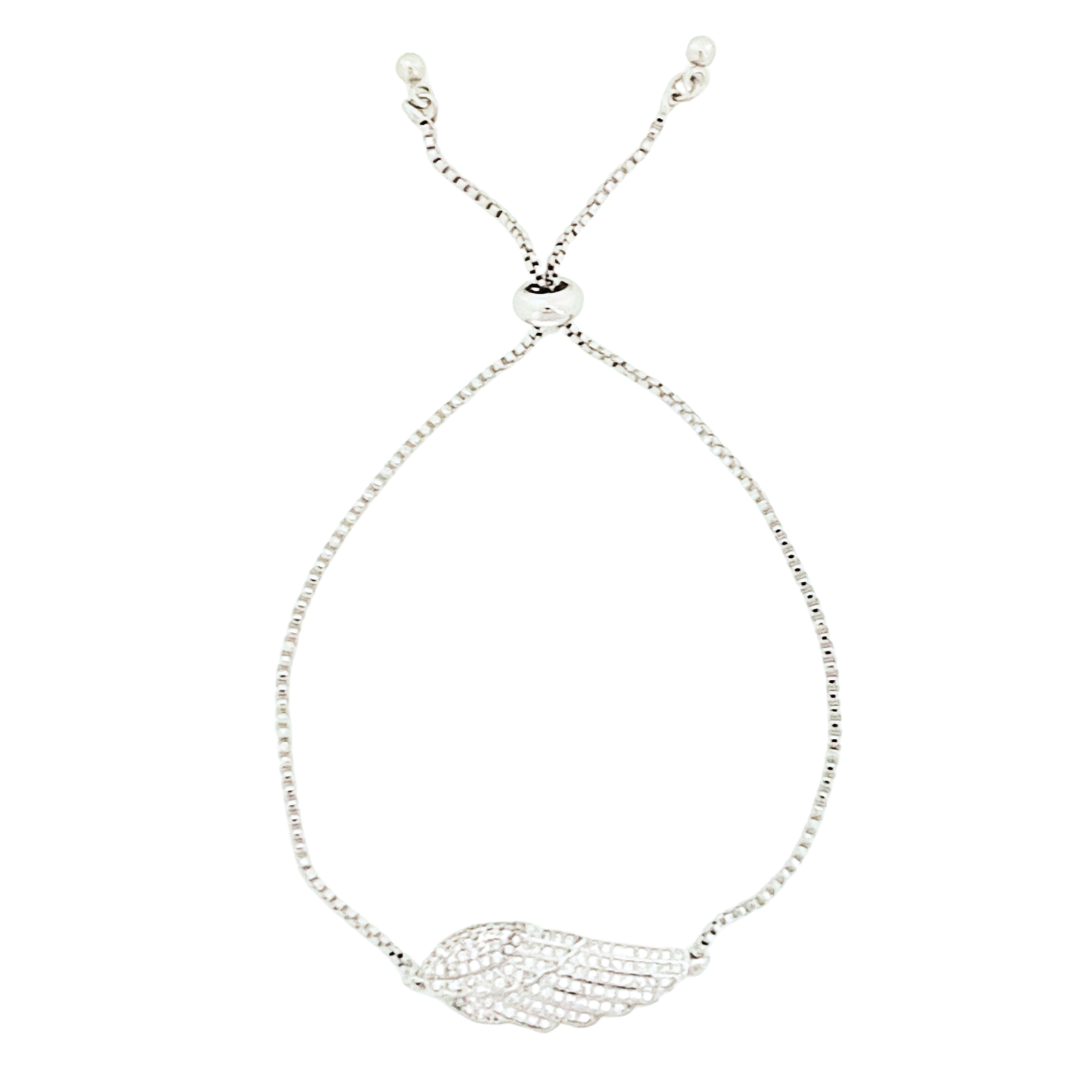 Angel Wing Friendship Bracelet | White Gold